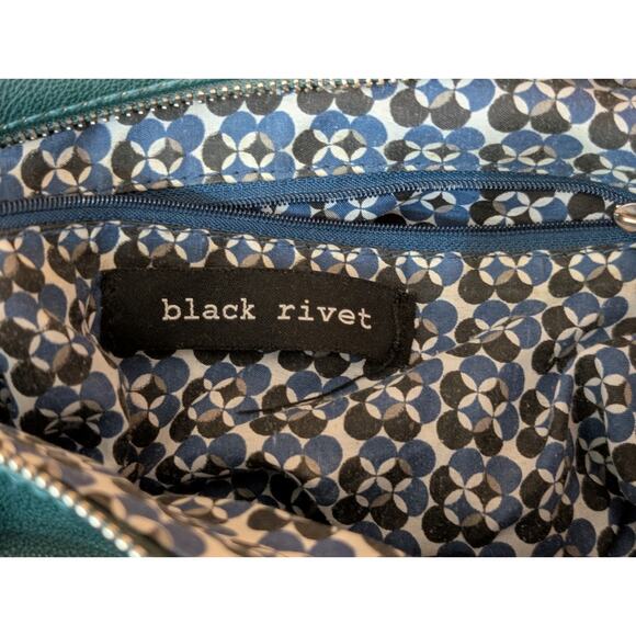 Black Rivet Forest Green Faux Leather Crossbody Top Zip Handbag - Picture 3 of 8